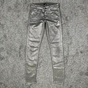 Mother The Looker Disturbing The Peace Gunmetal Grey Womens 25 Skinny Jeans